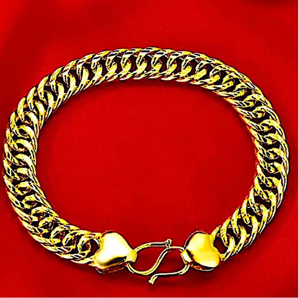 Gold Plated Cuban Chain Link Unisex Bracelet